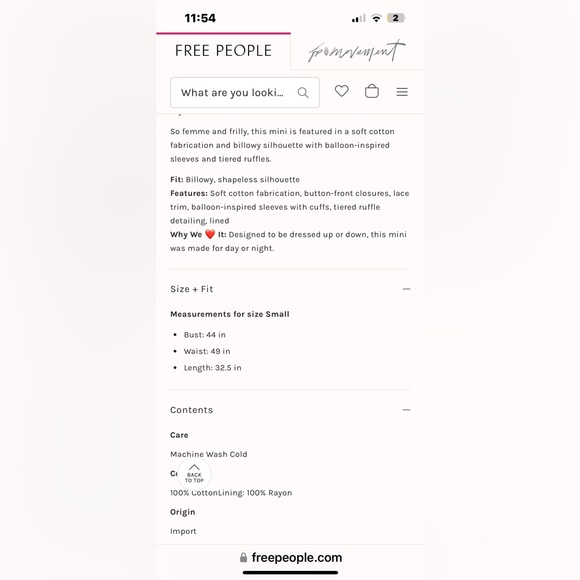 NWT FREE PEOPLE Sachi Mini Dress | Big Dipper MSRP $168 Oversized - Picture 2 of 10